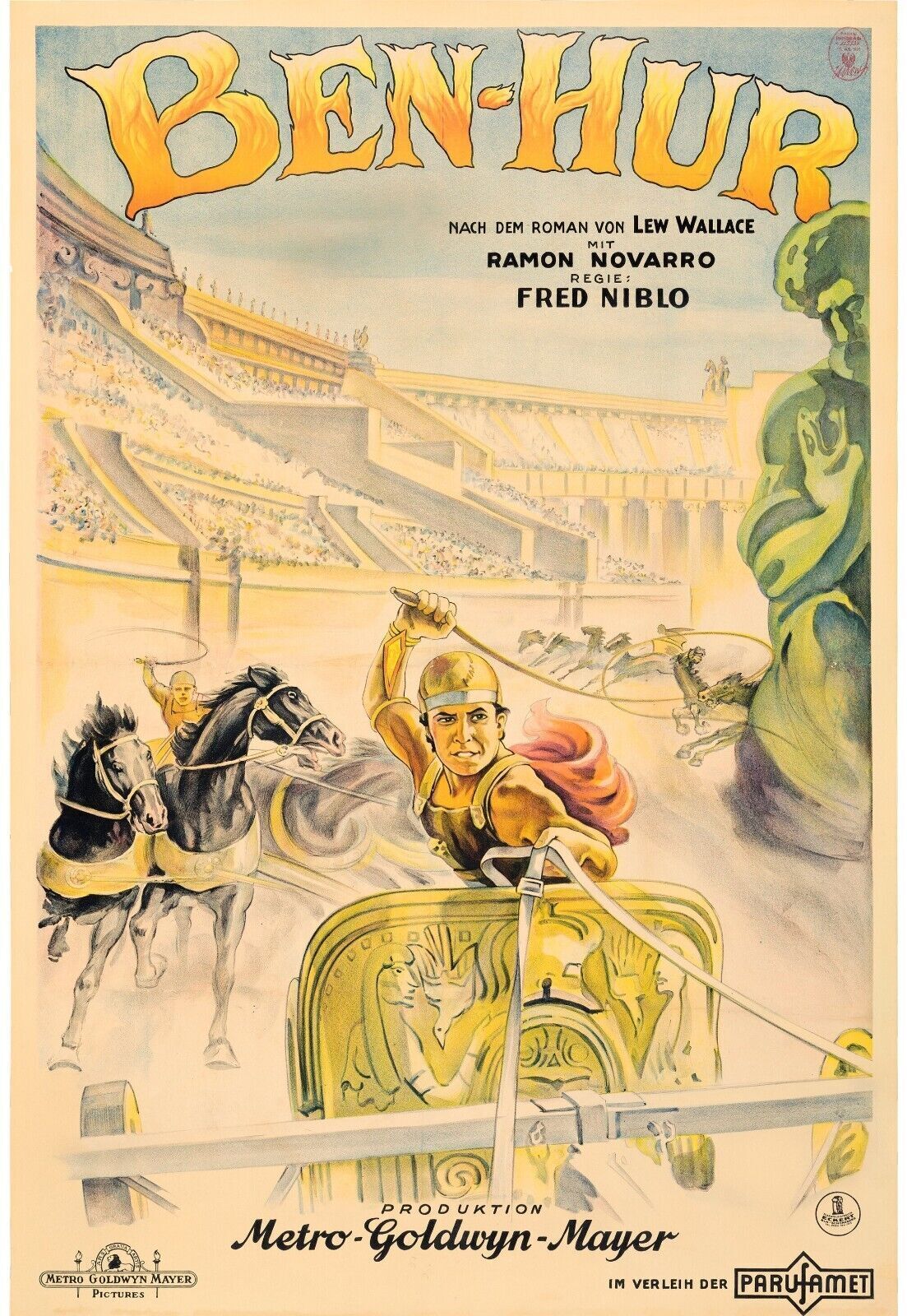 BEN-HUR, RAMON NOVARRO, 1925, REPRO MOVIE POSTER, VINTAGE, HQ