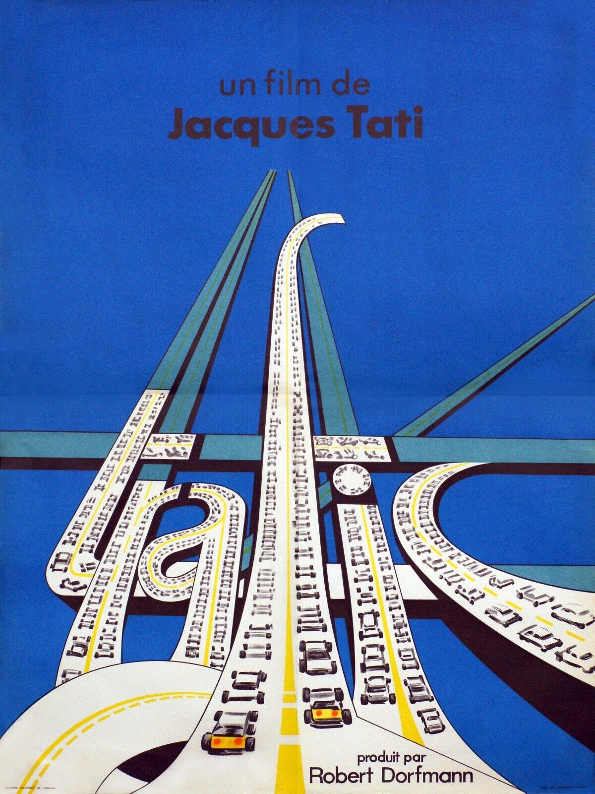 TRAFIC, JACQUES TATI, REPRO AFFICHE CINEMA VINTAGE ET SUR TOILE HQ