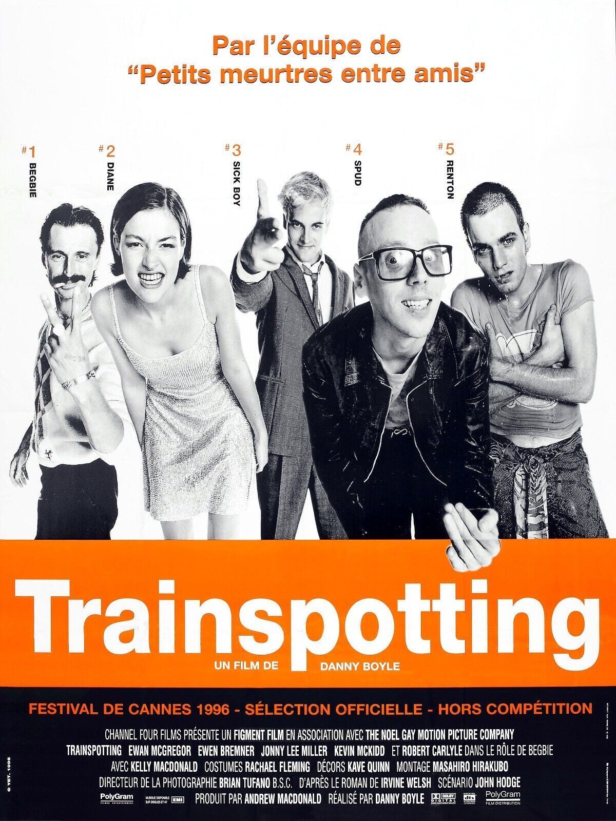 TRAINSPOTTING, 1996, DANNY BOYLE, REPRO AFFICHE CINEMA VINTAGE  HQ