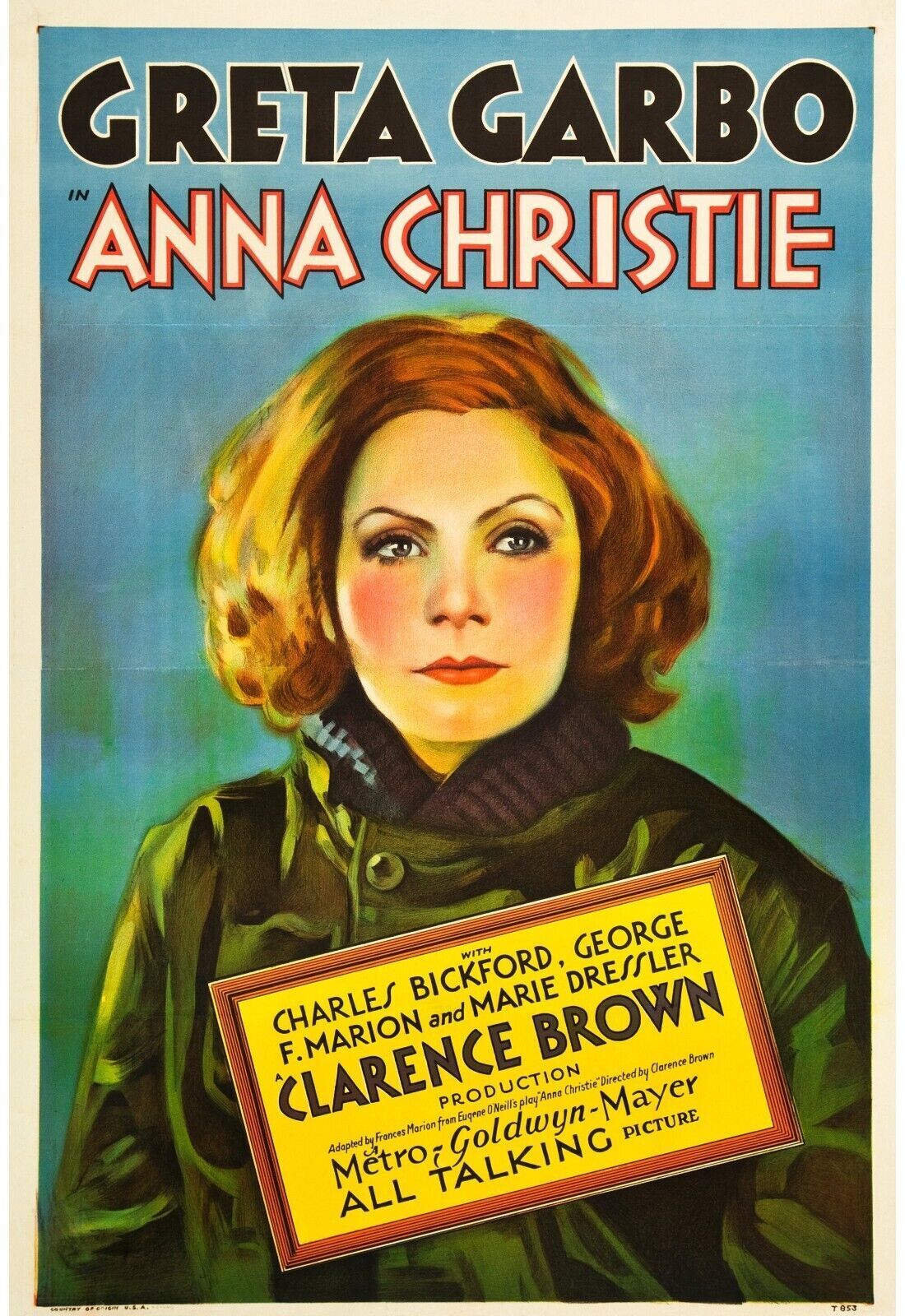 ANNA CHRISTIE, GRETA GARBO, 1930, REPRODUCCIÓN DE CARTEL DE PELÍCULA, VINTAGE, ALTA CALIDAD