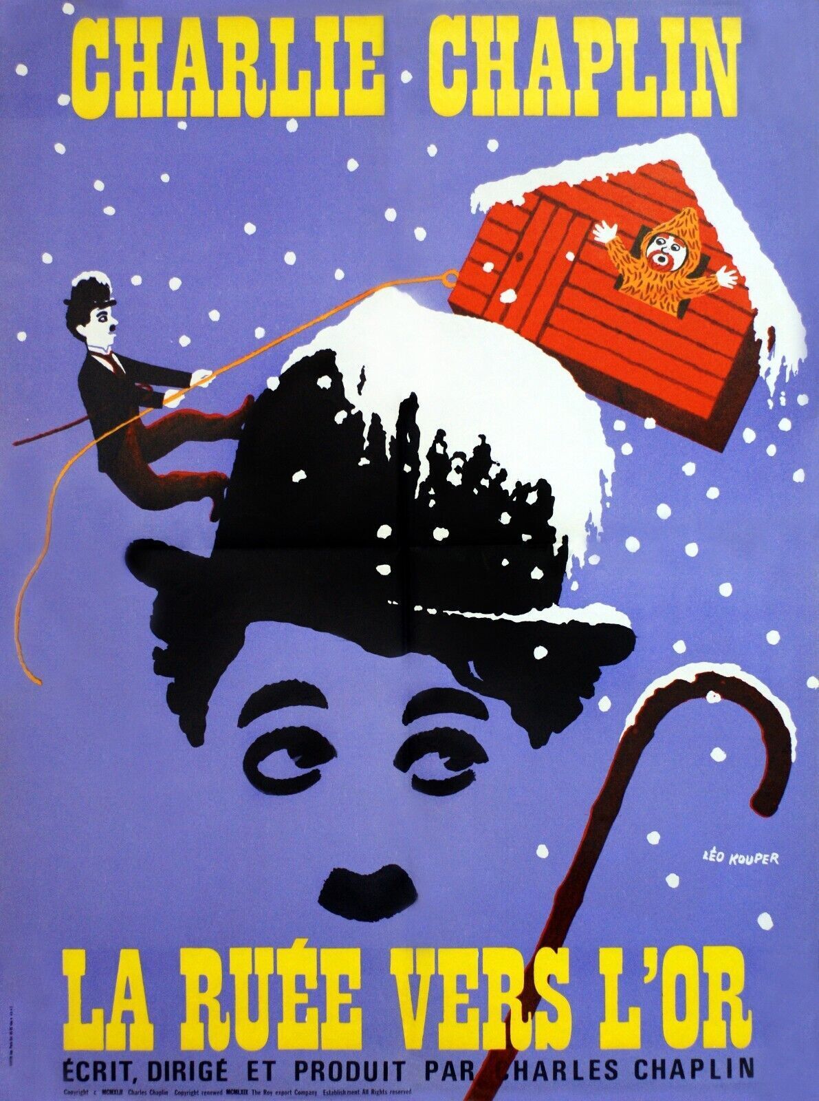 LA RUÉE VERS L’OR, CHARLIE CHAPLIN, 1925, REPRO MOVIE POSTER, VINTAGE, HQ