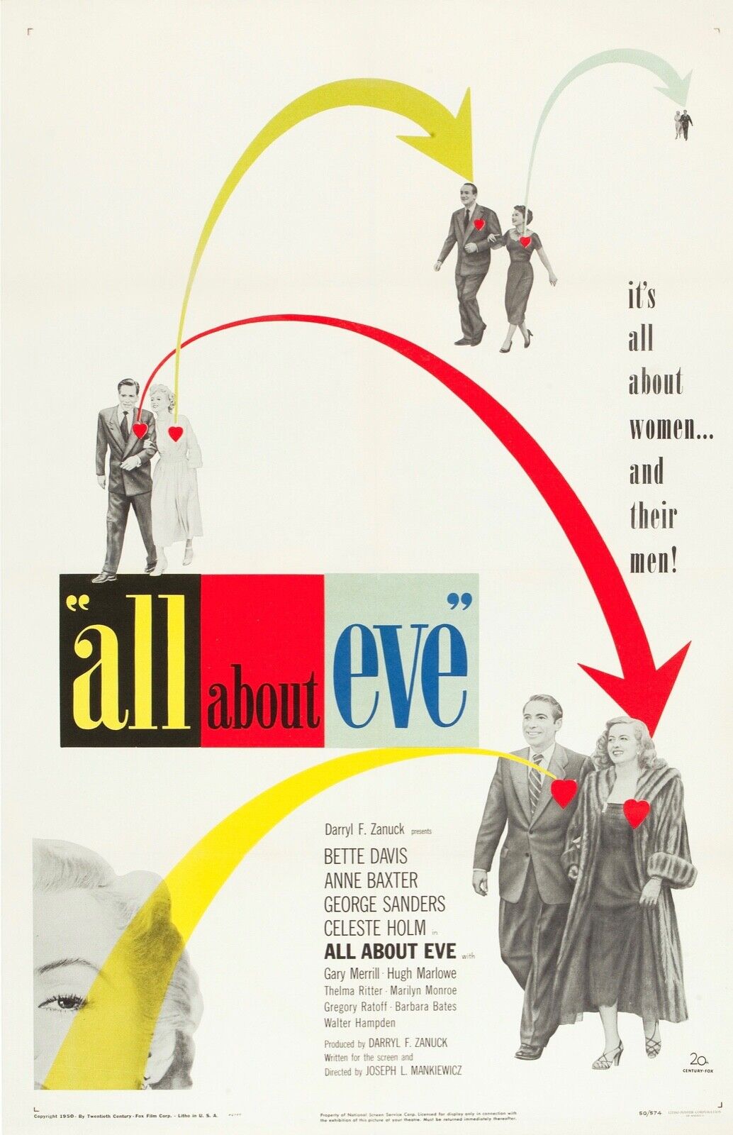 ALL ABOUT EVE, BETTE DAVIS, 1950, REPRO MOVIE POSTER, VINTAGE, HQ