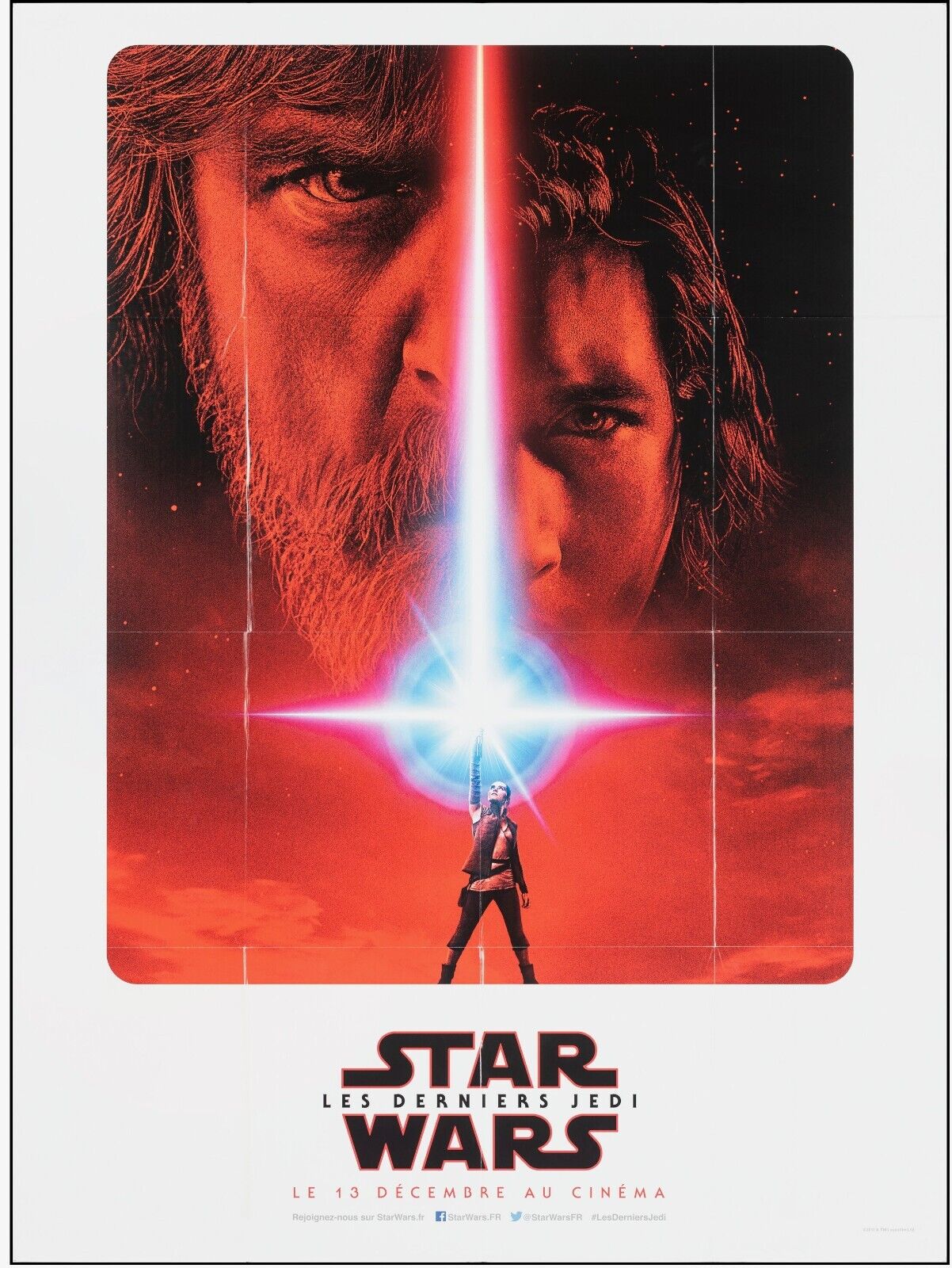 LE DERNIER JEDI, MARK HAMILL, 2017, REPRO AFFICHE CINEMA VINTAGE, HQ