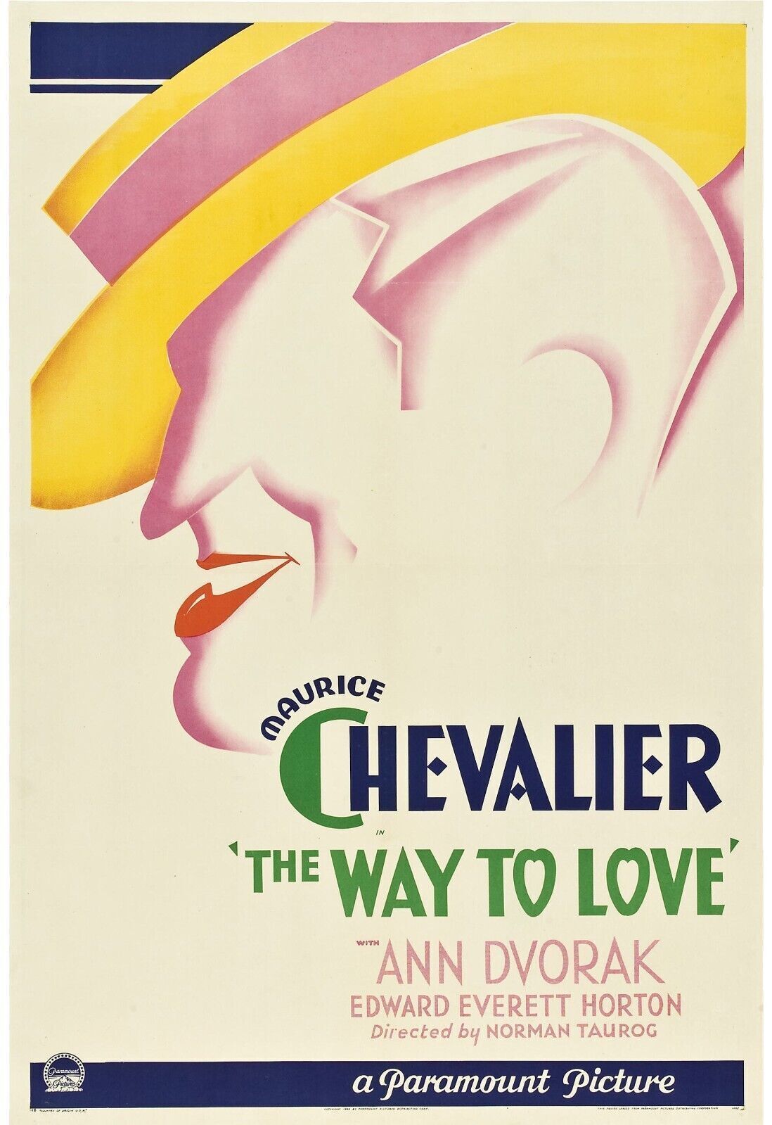 L'AMOUR GUIDE, MAURICE CHEVALIER 1933 MOVIE POSTER HQ