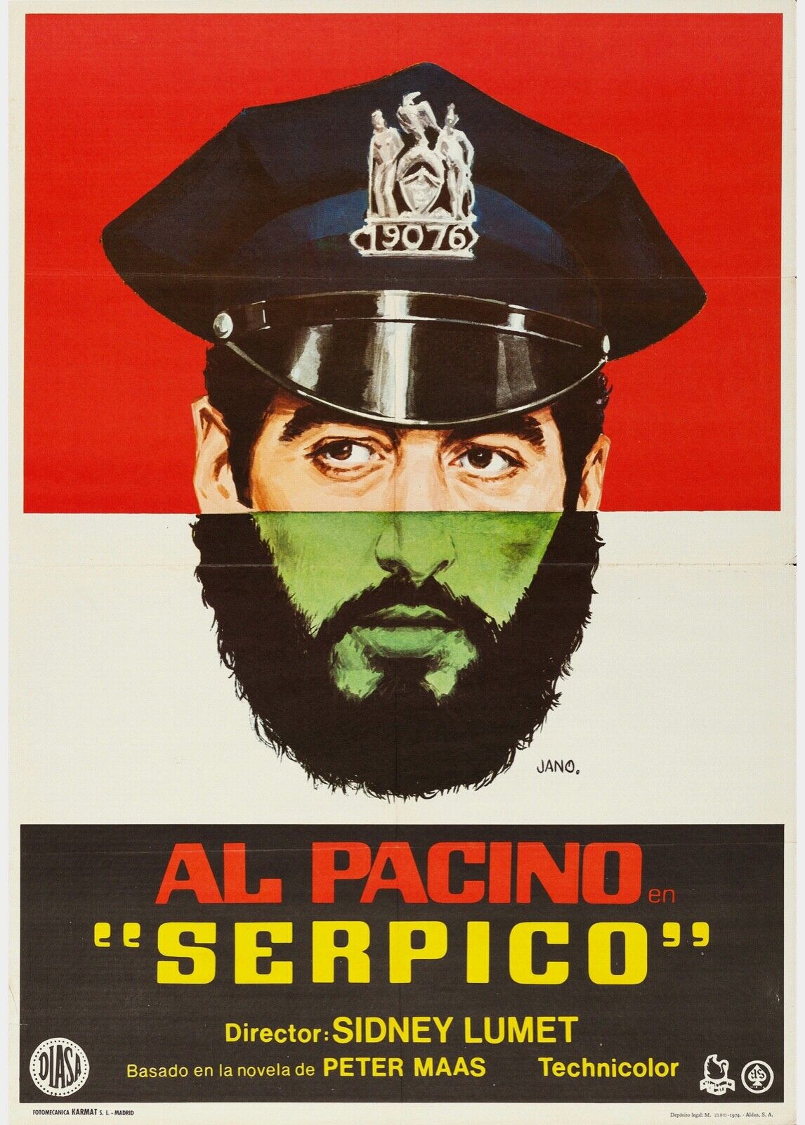 SERPICO, AL PACINO, 1973, REPRO VINTAGE CINEMA POSTER HQ