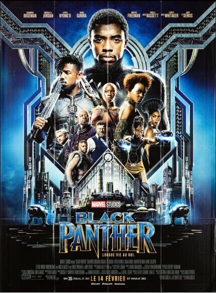 BLACK PANTHER, CHADWICK BOSEMAN, 2018, REPRO MOVIE POSTER, VINTAGE, HQ