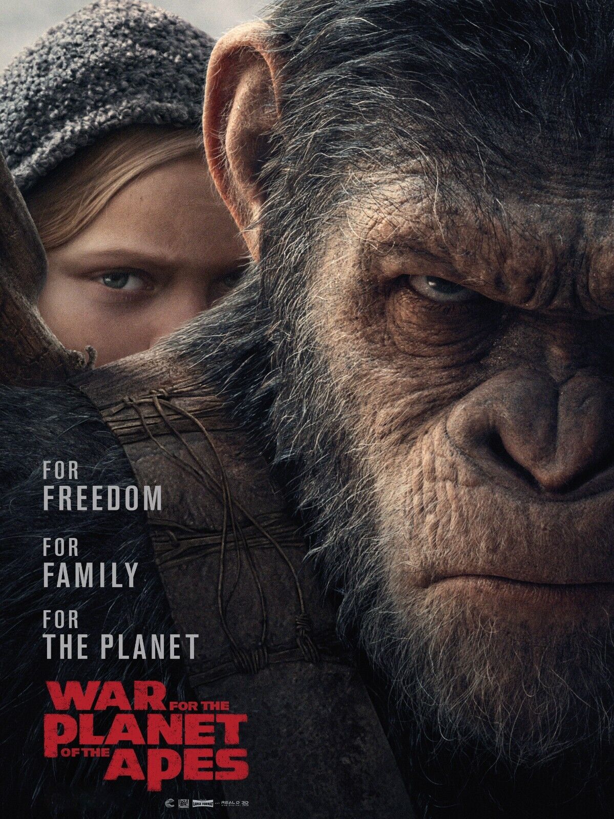 WAR FOR THE PLANET OF THE APES, PLANET OF THE APES, MATT REEVES, 2017 REPRO VINTAGE CINEMA POSTER