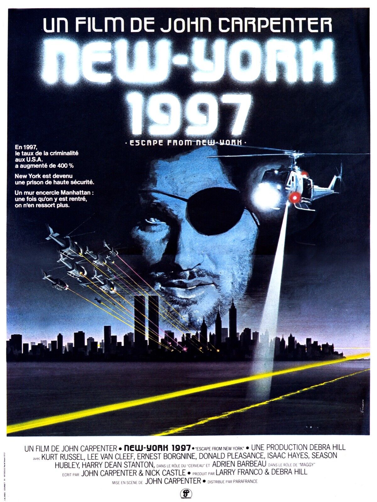 NEW-YORK 1997, JOHN CARPENTER, KURT RUSSELL,  REPRO AFFICHE CINEMA VINTAGE, HQ