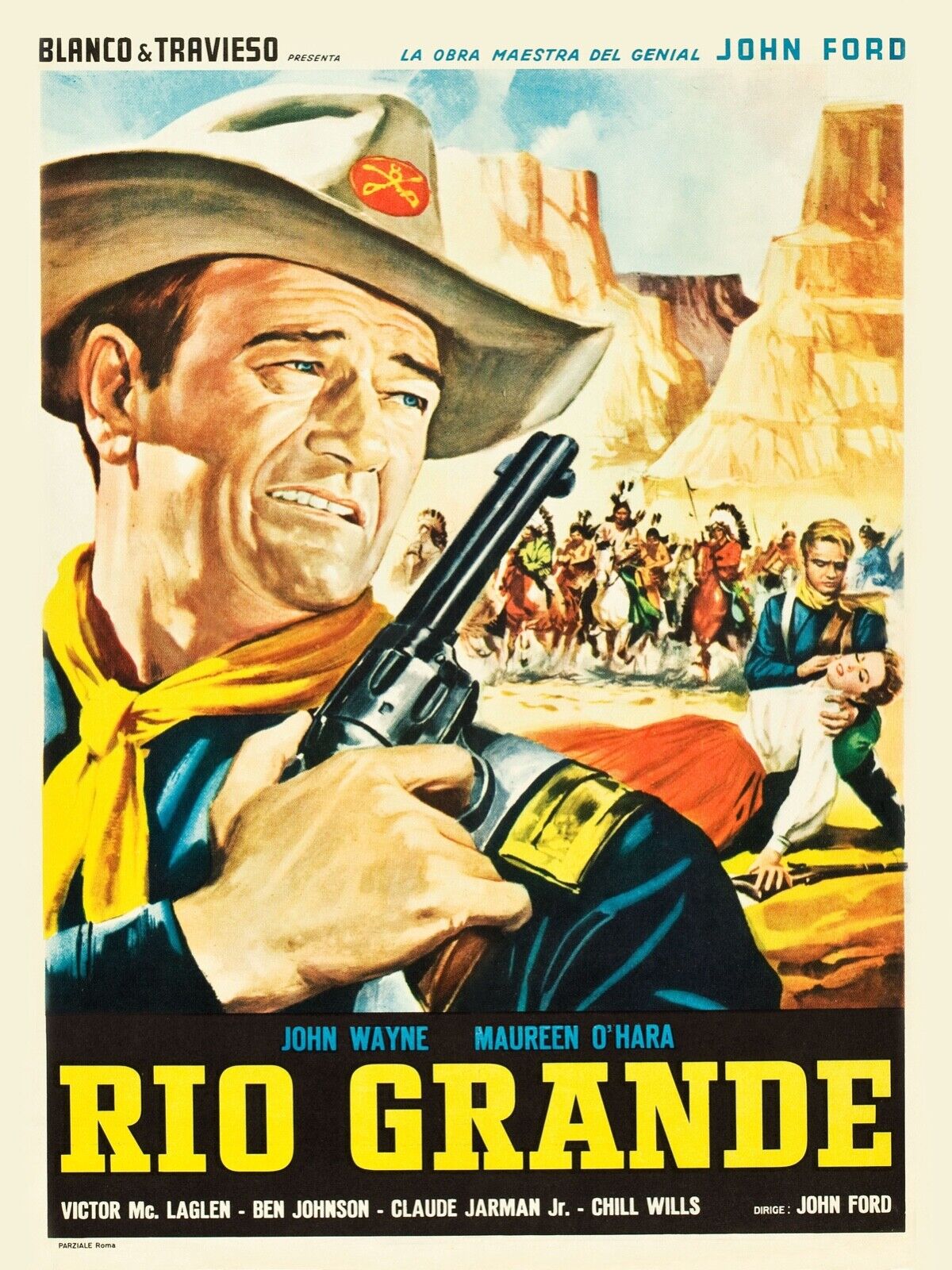 RIO GRANDE, JOHN WAYNE, 1950, Reproducción de póster de cine vintage, HQ