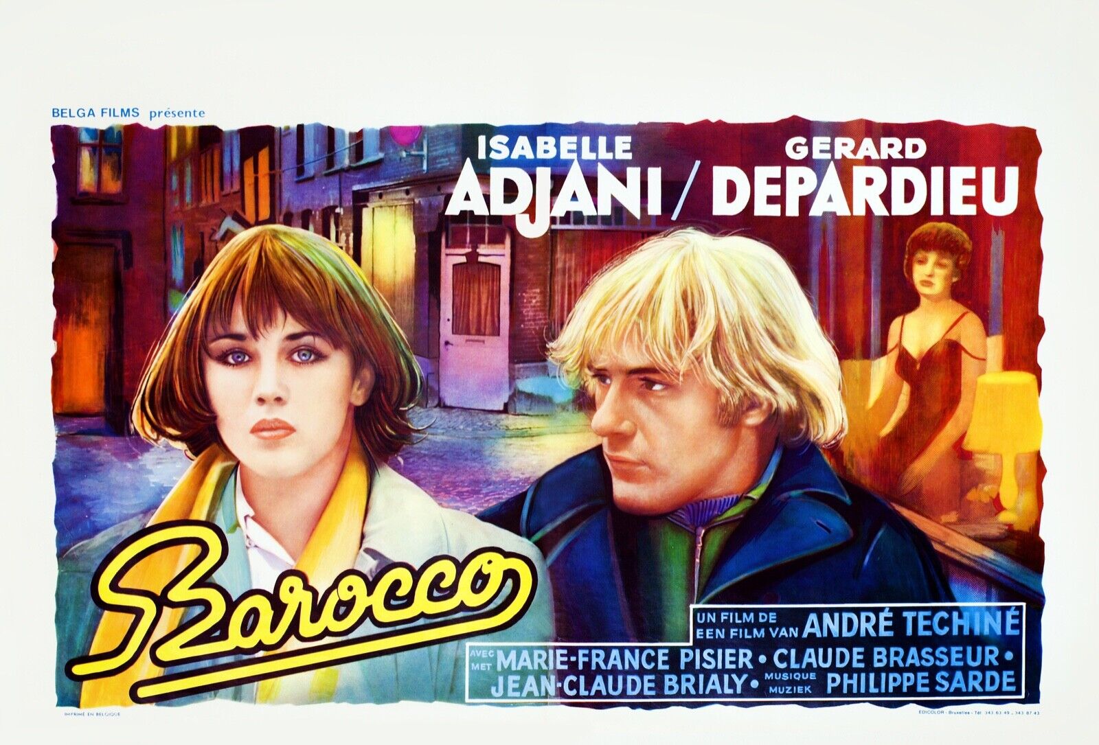 BARROCO, ISABELLE ADJANI, GÉRARD DEPARDIEU, 1976, REPRODUCCIÓN DE CARTEL DE PELÍCULA, VINTAGE, HQ