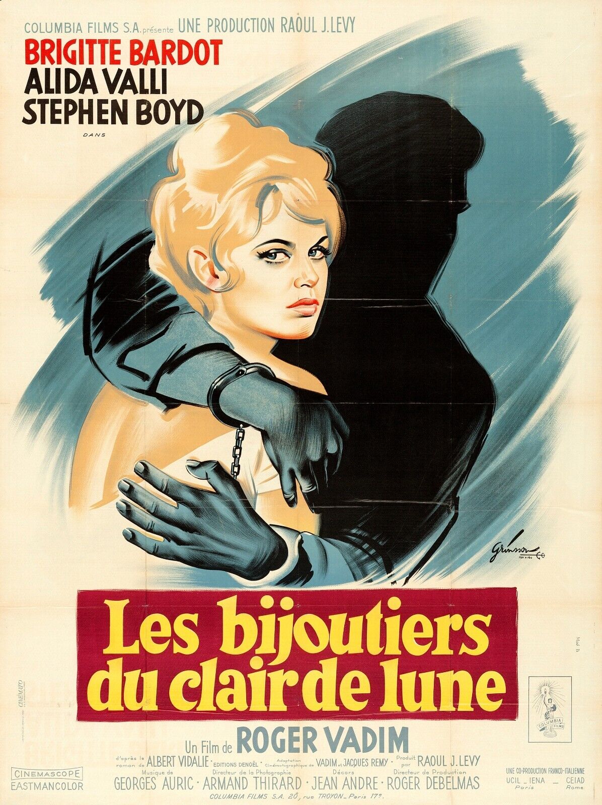 LES BIJOUTIERS DU CLAIR DE LUNE, BRIGITTE BARDOT, 1958, REPRO AFFICHE CINEMA VINTAGE, HQ