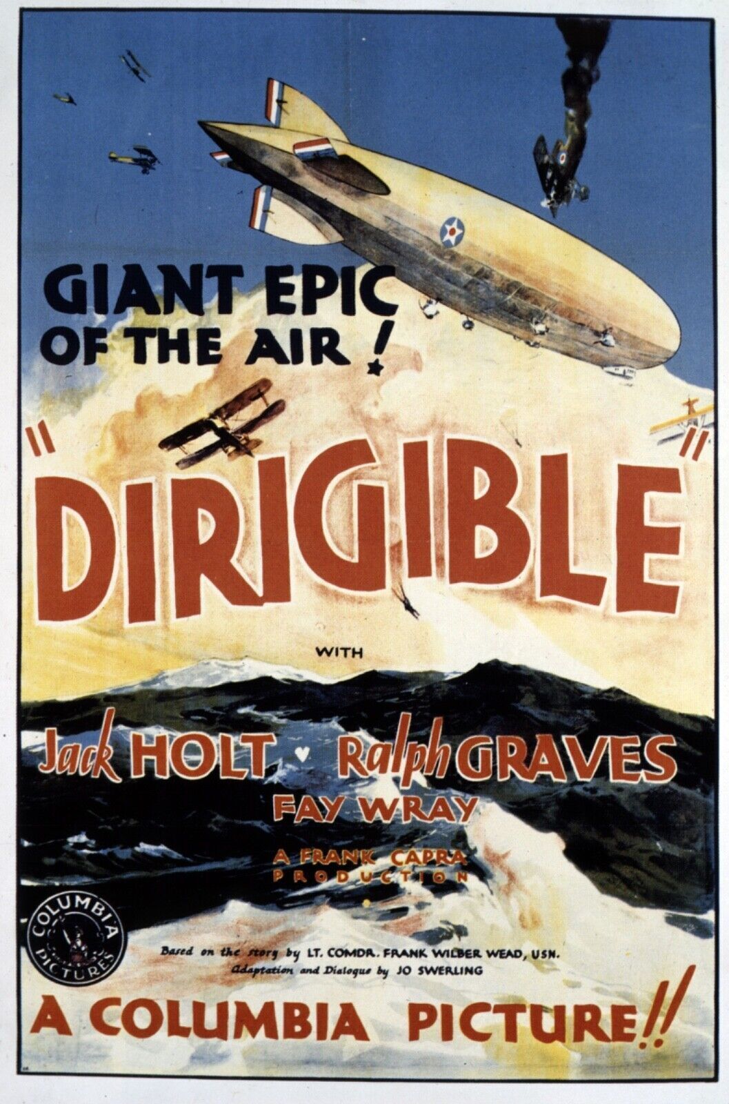 DIRIGIBLE, JACK HOLT, 1931, REPRO MOVIE POSTER, VINTAGE, HQ