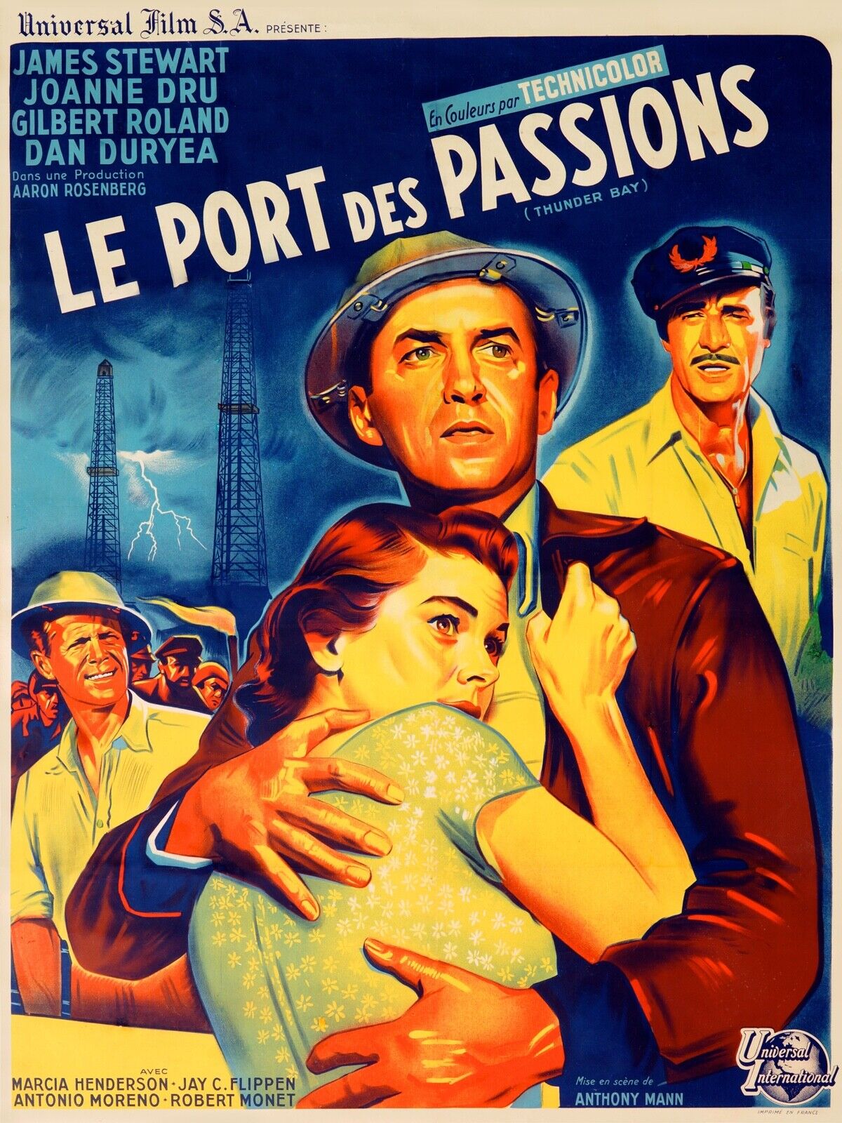 LE PORT DES PASSIONS, JAMES STEWART, 1953, REPRO AFFICHE CINEMA VINTAGE, HQ