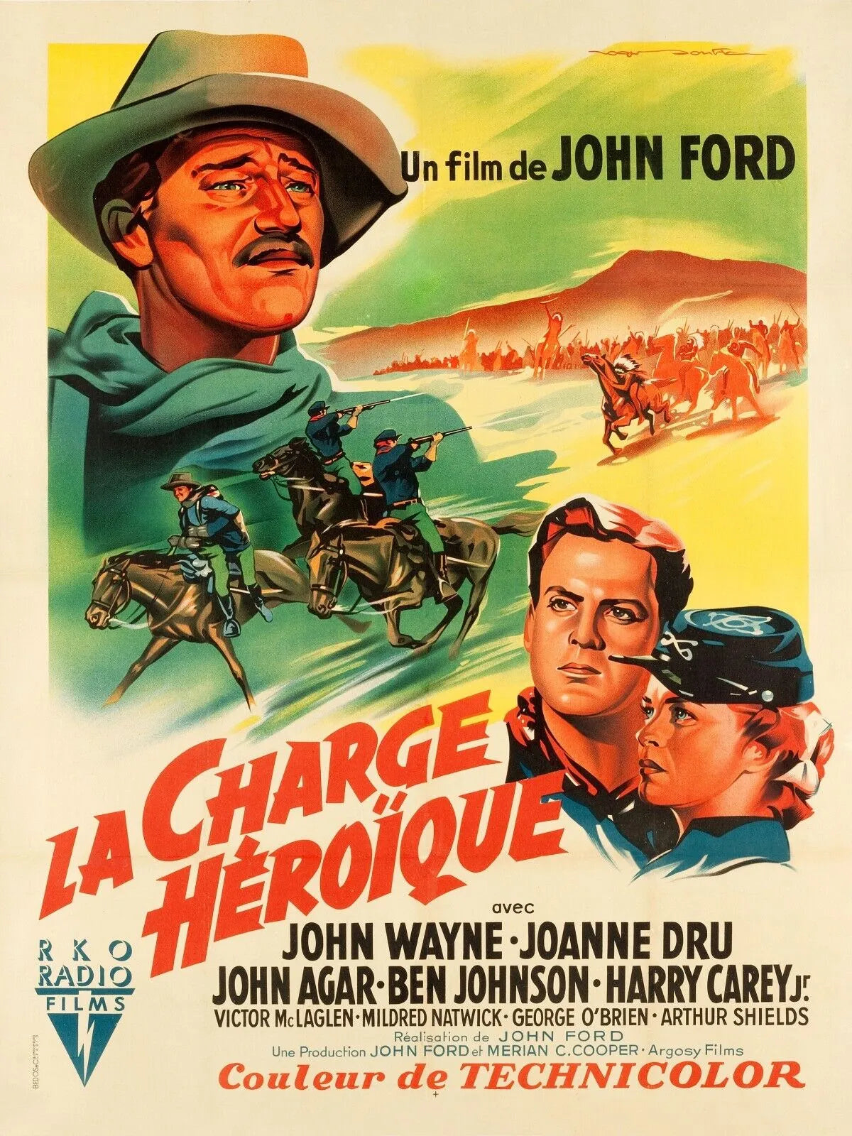 LA CARGA HEROICA, JOHN WAYNE, PÓSTER DE LA PELÍCULA HQ