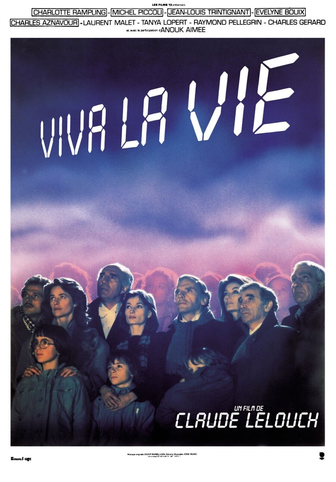 LONG LIVE LIFE, JEAN-LOUIS TRINTIGNANT, CLAUDE LELOUCH, 1984, Reproduction cinema poster, HQ