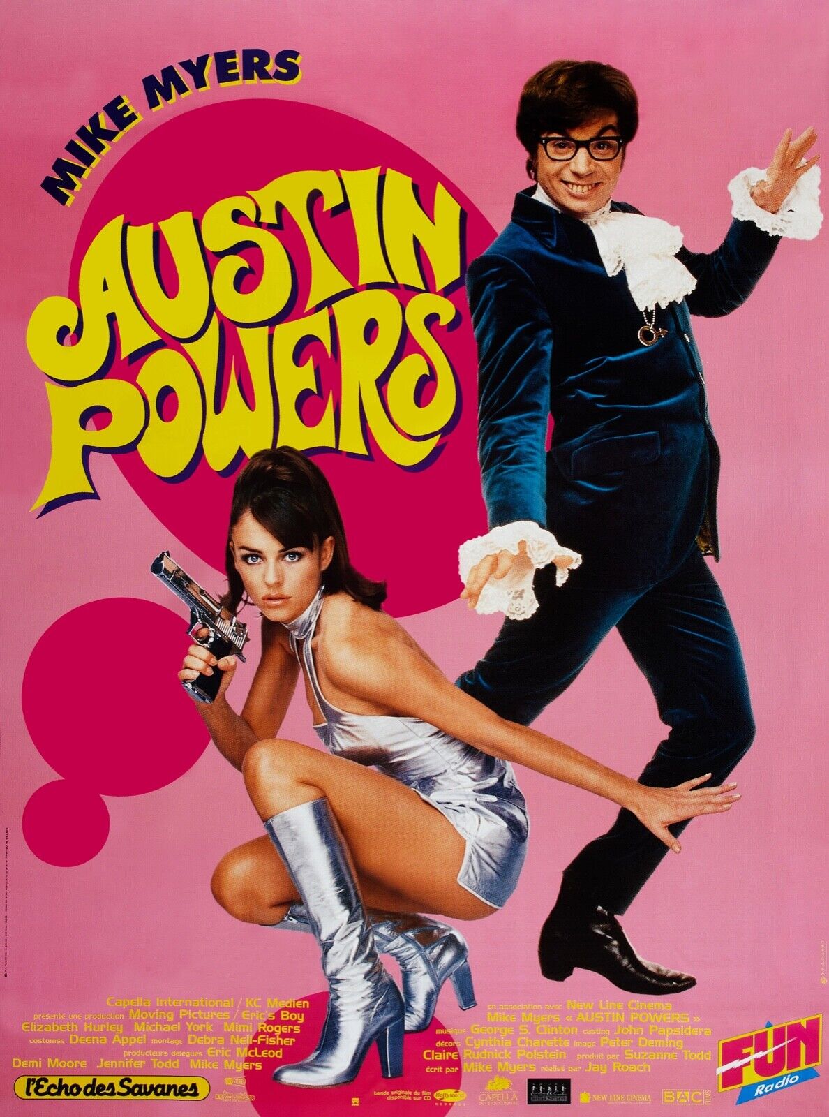 AUSTIN POWERS, MIKE MYERS, 1997, REPRO MOVIE POSTER, VINTAGE, HQ