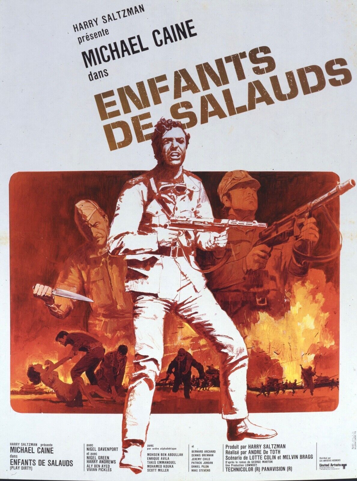 ENFANTS DE SALAUDS, MICHAEL CAINE, 1969, AFFICHE CINEMA VINTAGE, HQ