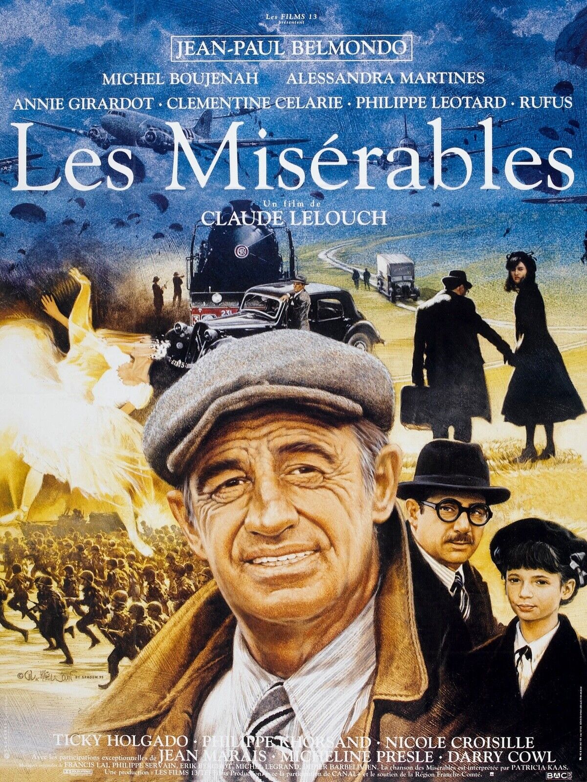 LES MISÉRABLES, JEAN-PAUL BELMONDO, 1965, REPRO AFFICHE CINEMA VINTAGE, HQ