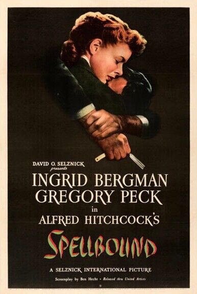 THE HOUSE OF DOCTOR EDWARDES, 1945, SPELLBOUND, INGRID BERGMAN, REPRO VINTAGE CINEMA POSTER, HQ