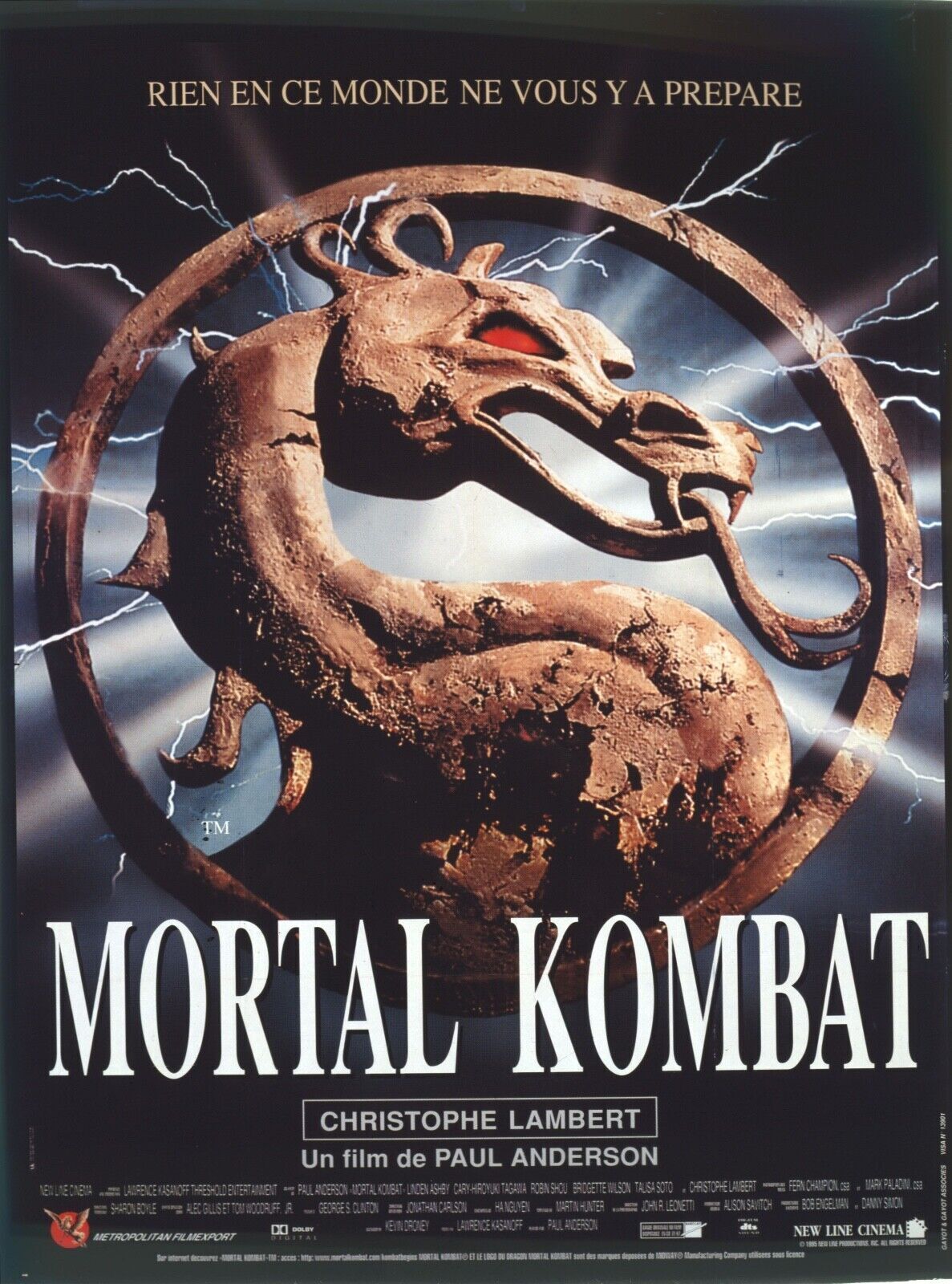 MORTAL KOMBAT, ROBIN SHOU, 1995, VINTAGE cinema poster reproduction, HQ