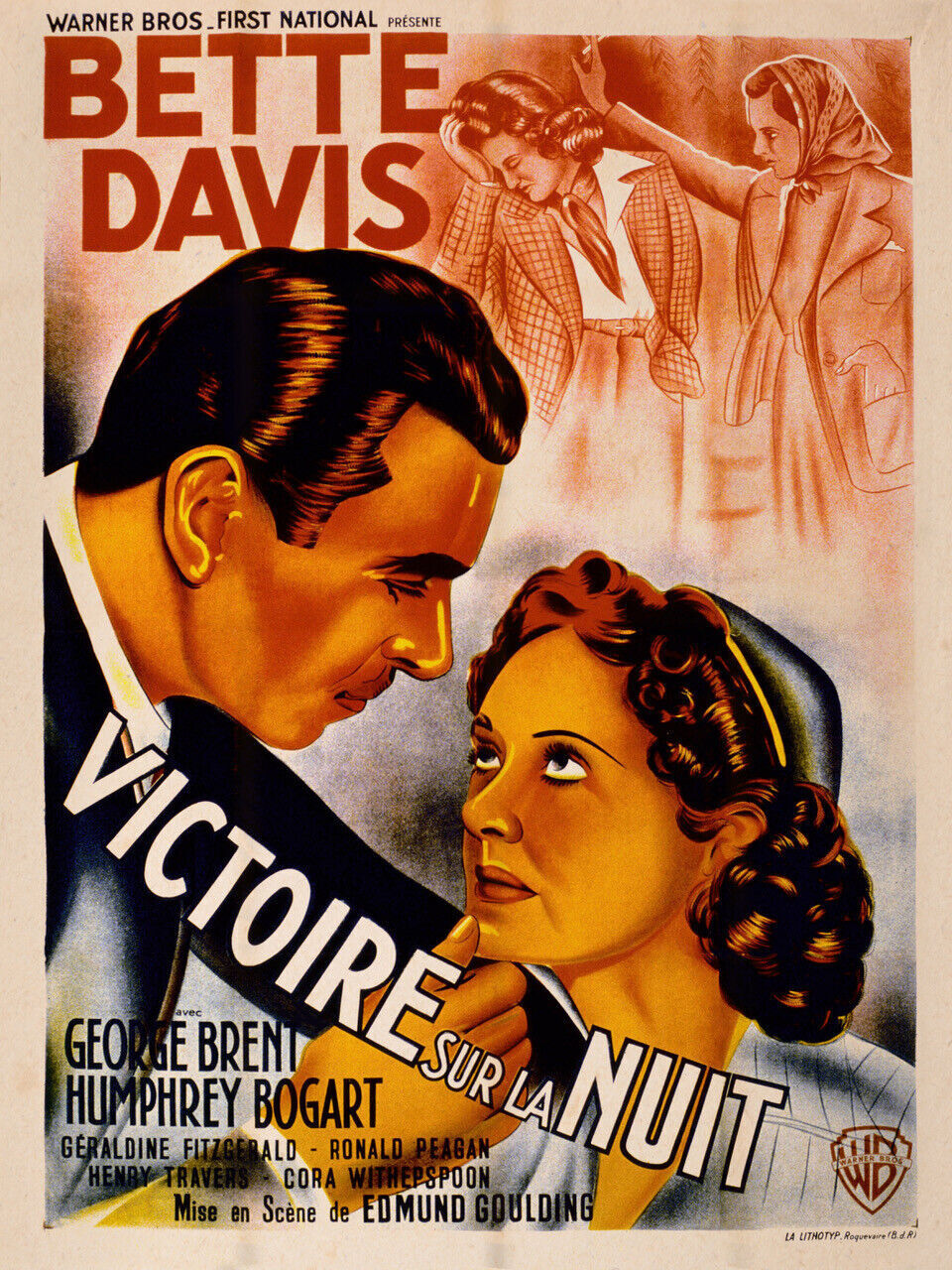 VICTOIRE SUR LA NUIT, BETTE DAVIS, Repro affiche cinéma, HQ