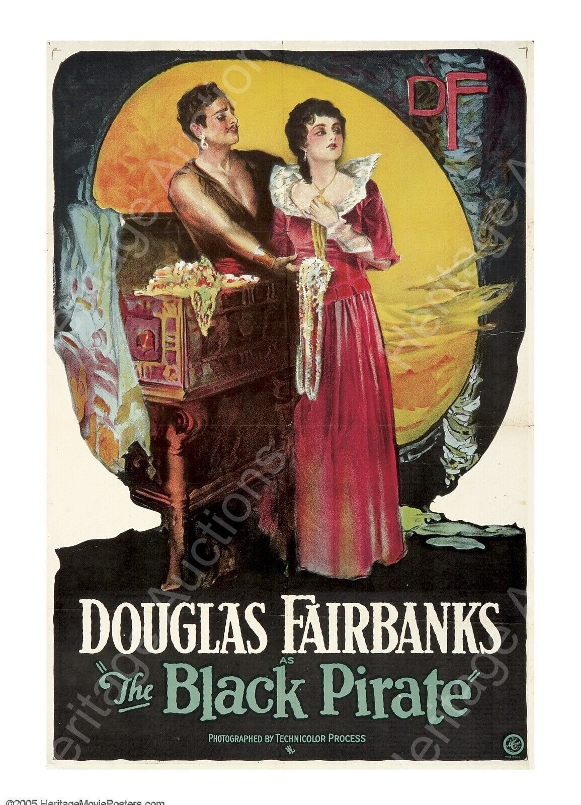 LE PIRATE NOIR, DOUGLAS FAIRBANKS, 1926, repro affiche cinéma, VINTAGE, HQ