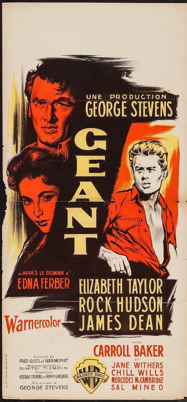GIGANTE, ELIZABETH TAYLOR, REPRODUCCIÓN DE CARTEL, VINTAGE CINEMA HQ