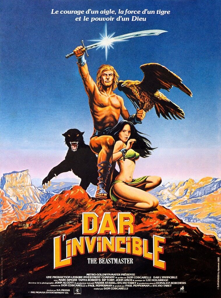 DAR L’INVINCIBLE, MARC SINGER, 1982, REPRO MOVIE POSTER, VINTAGE, HQ