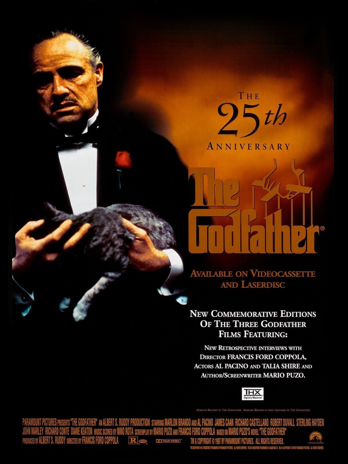 THE GODFATHER, LE PARRAIN, MARLON BRONDO, 1972, repro affiche cinéma HQ