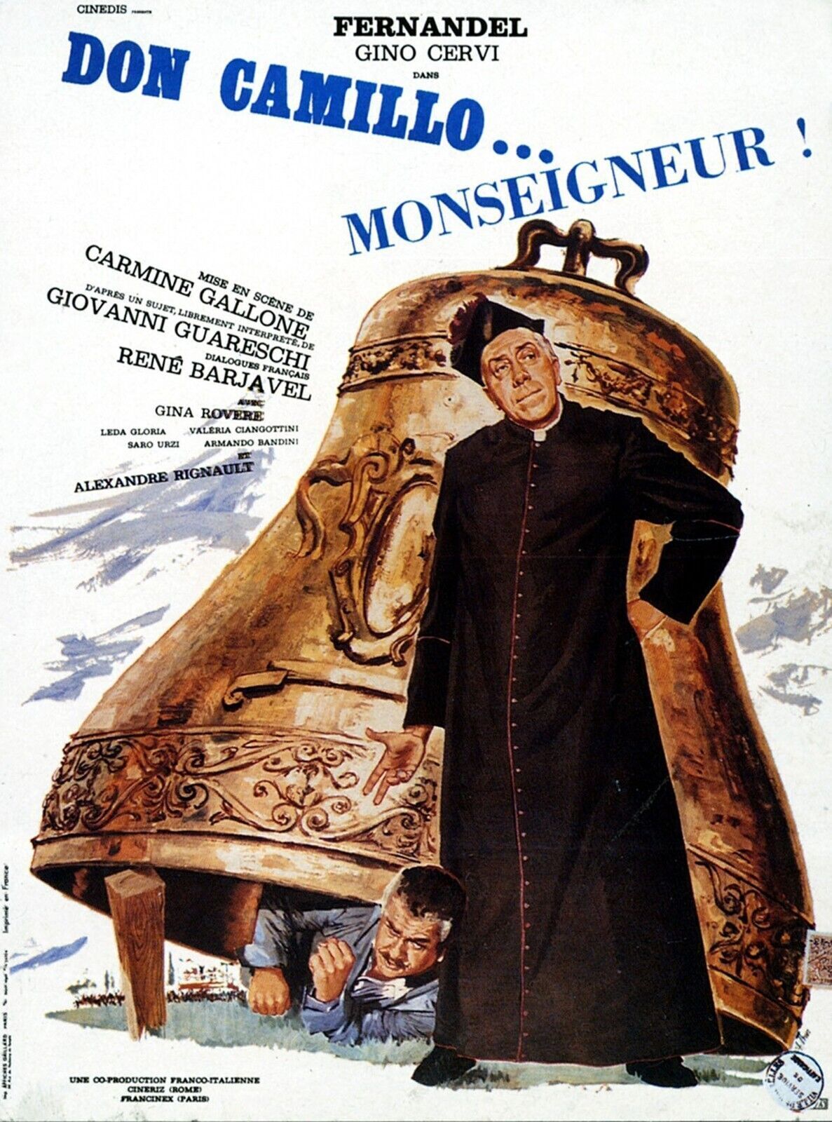 DON CAMILLO MON SEIGNEUR, FERNANDEL, 1961, REPRO MOVIE POSTER, VINTAGE, HQ