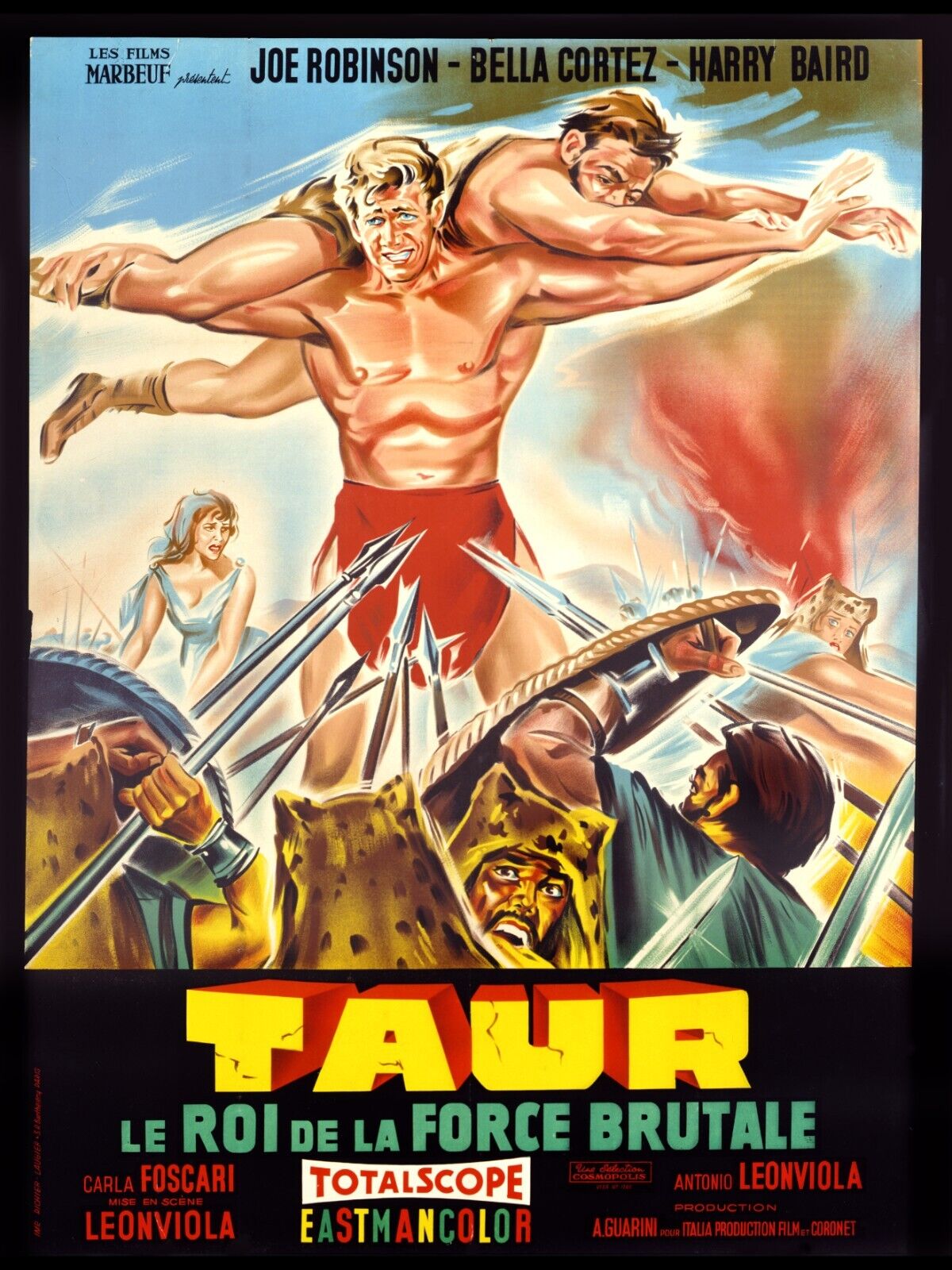 TAUR, THE KING OF BRUTAL FORCE, BELLA CORTEZ, 1963, REPRO VINTAGE CINEMA POSTER, HQ