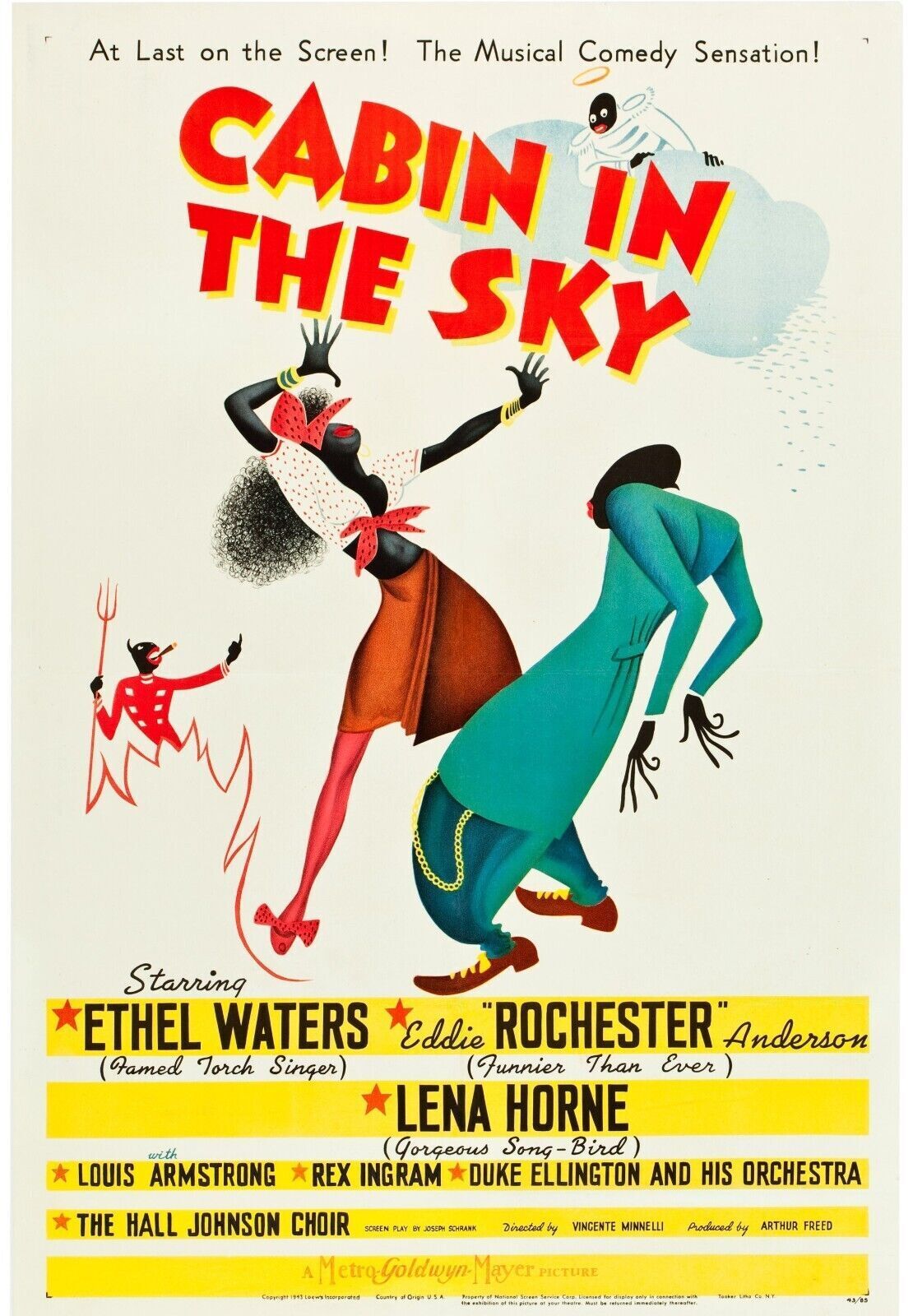 UN PETIT COIN AU CIEL, ETHEL WATERS, EDDIE ROCHESTER, 1943, REPRO AFFICHE CINEMA HQ
