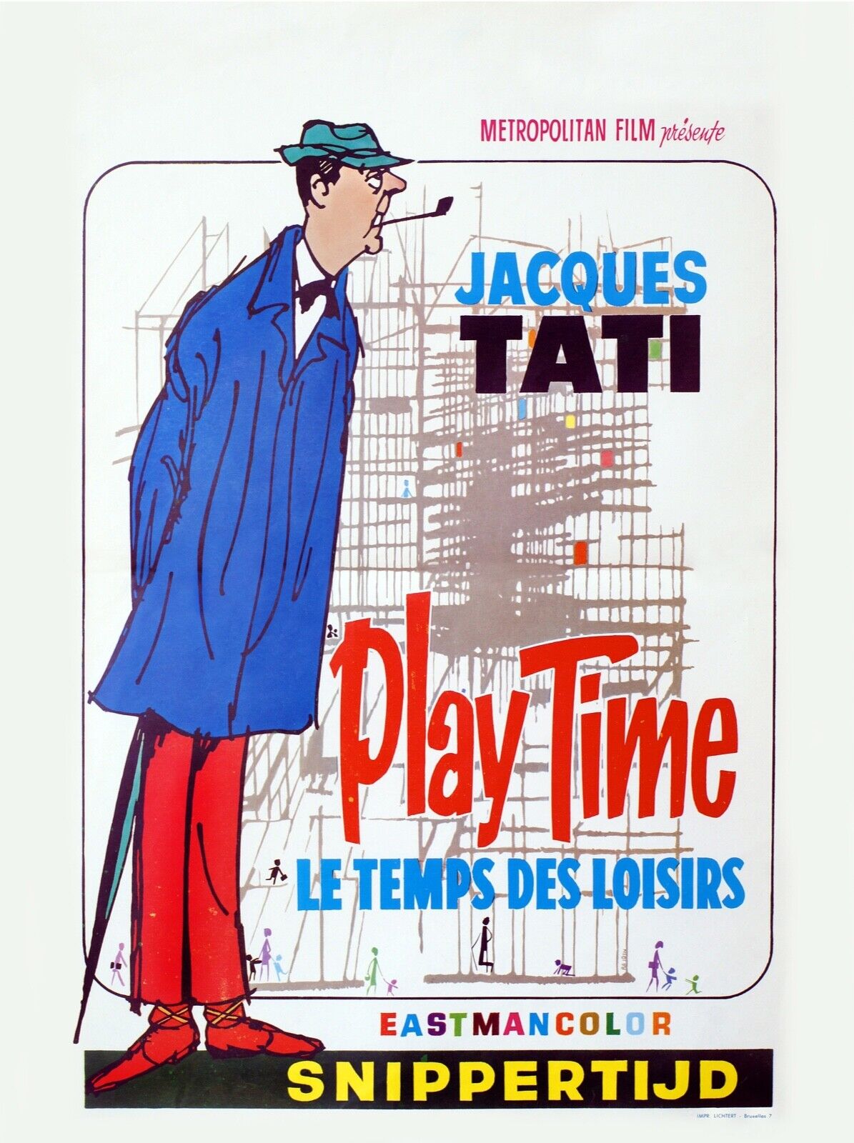 PLAYTIME, JACQUES TATI, 1967, REPRO VINTAGE CINEMA POSTER, HQ