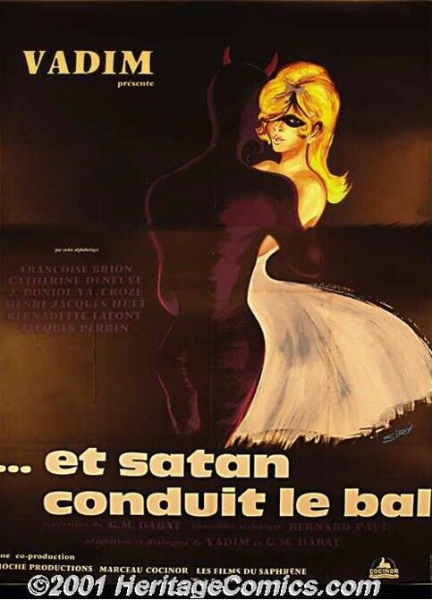 ET SATAN CONDUIT LE BAL, VADIM, REPRO AFFICHE CINEMA VINTAGE, HQ