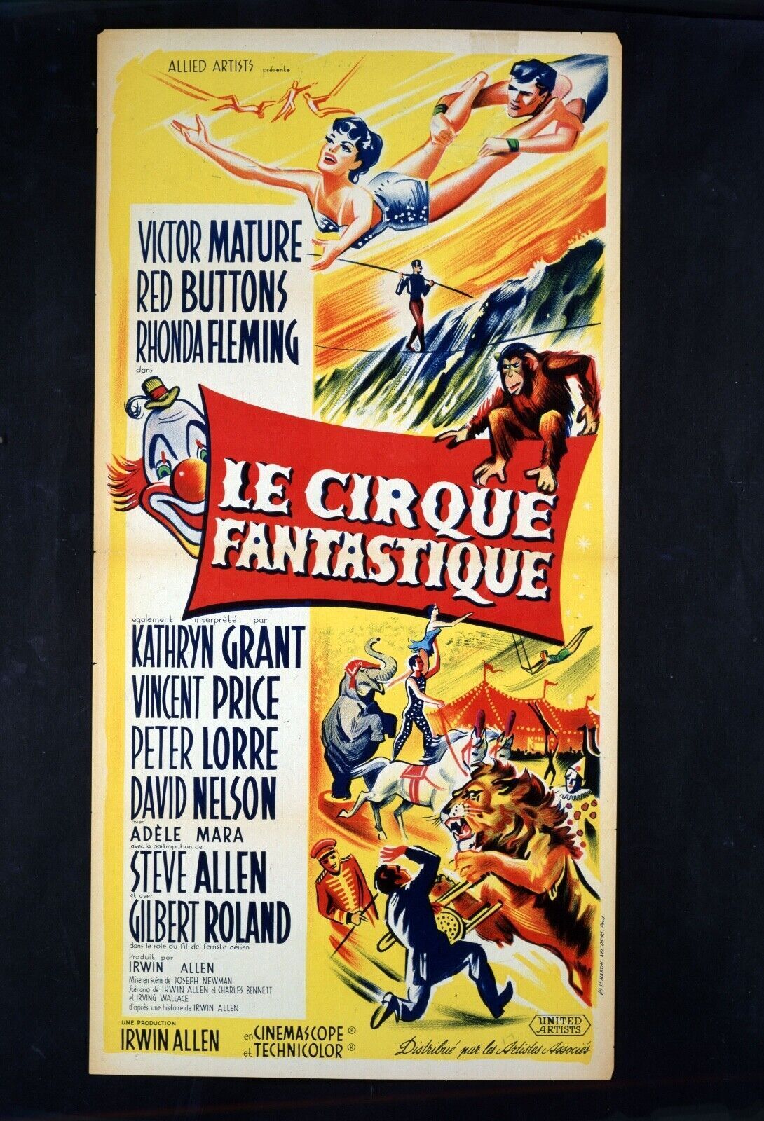 THE FANTASTIC CIRCUS, KATHRYN GRANT, 1956, VINTAGE cinema poster reproduction, HQ