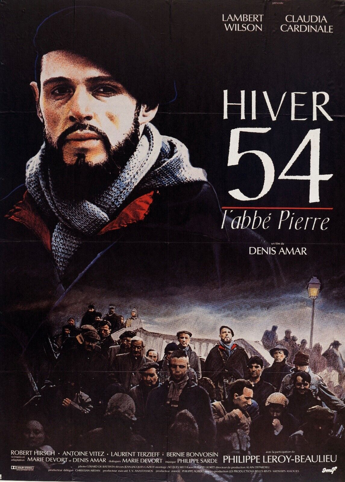 WINTER 54, ABBÉ PIERRE, 1989, REPRO MOVIE POSTER, VINTAGE, HQ.