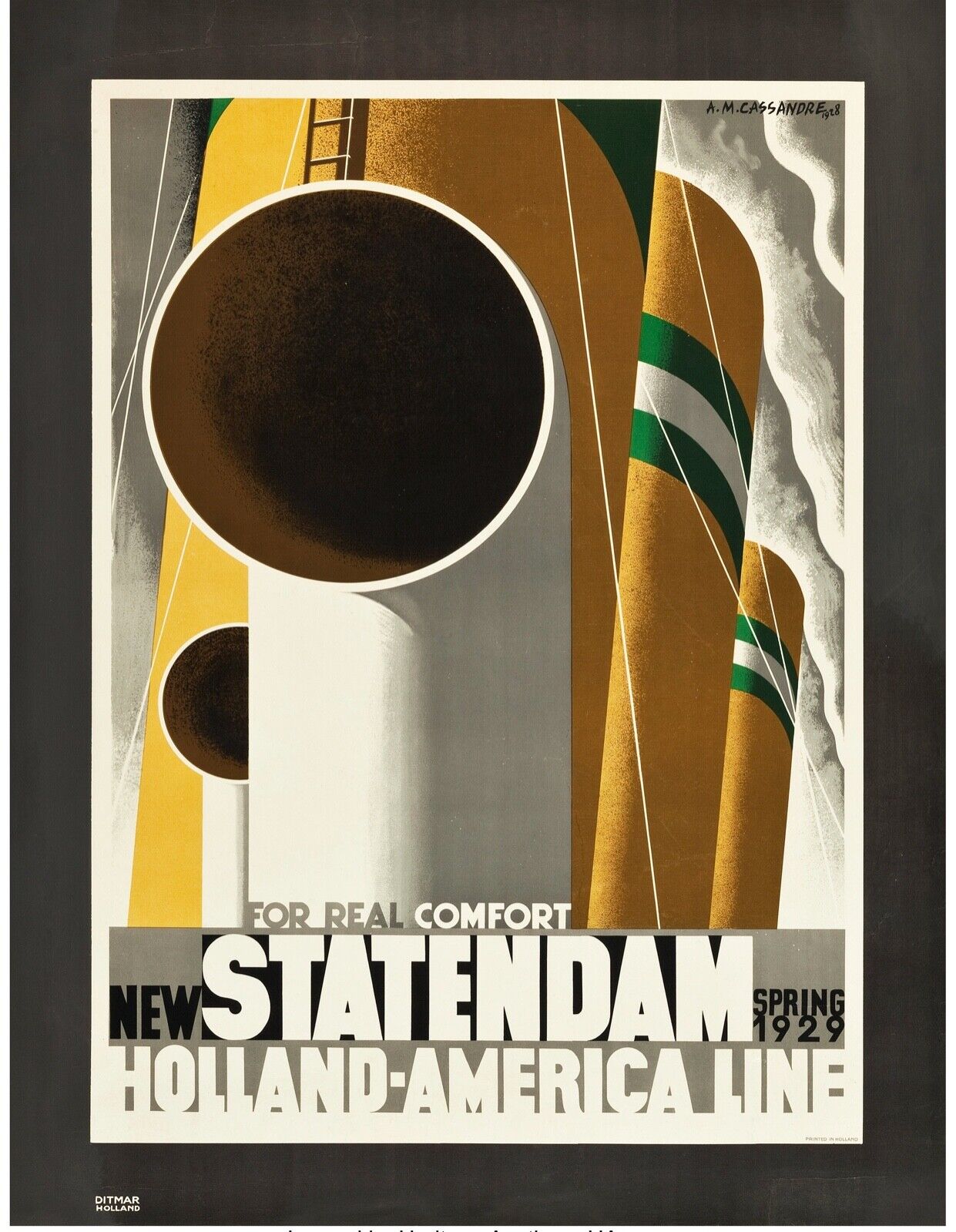 HOLLANDE – AMERICA – PAQUEBOT, 1929, REPRO AFFICHE VINTAGE VOYAGE, HQ