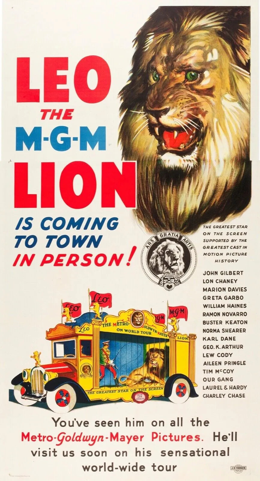LEO THE MGM LION, LION, 1916, Repro vintage cinema poster, HQ