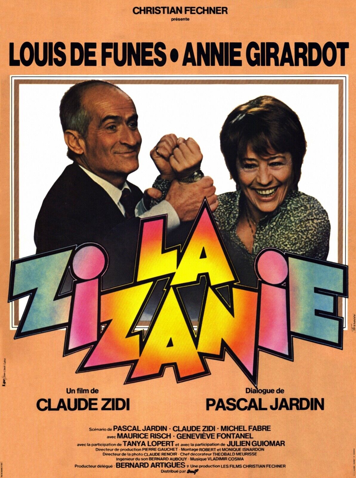 LA ZIZANIE, LOUIS DE FUNÈS, ANNIE GIRARDOT, 1978, Reproduction cinema poster, VINTAGE, HQ