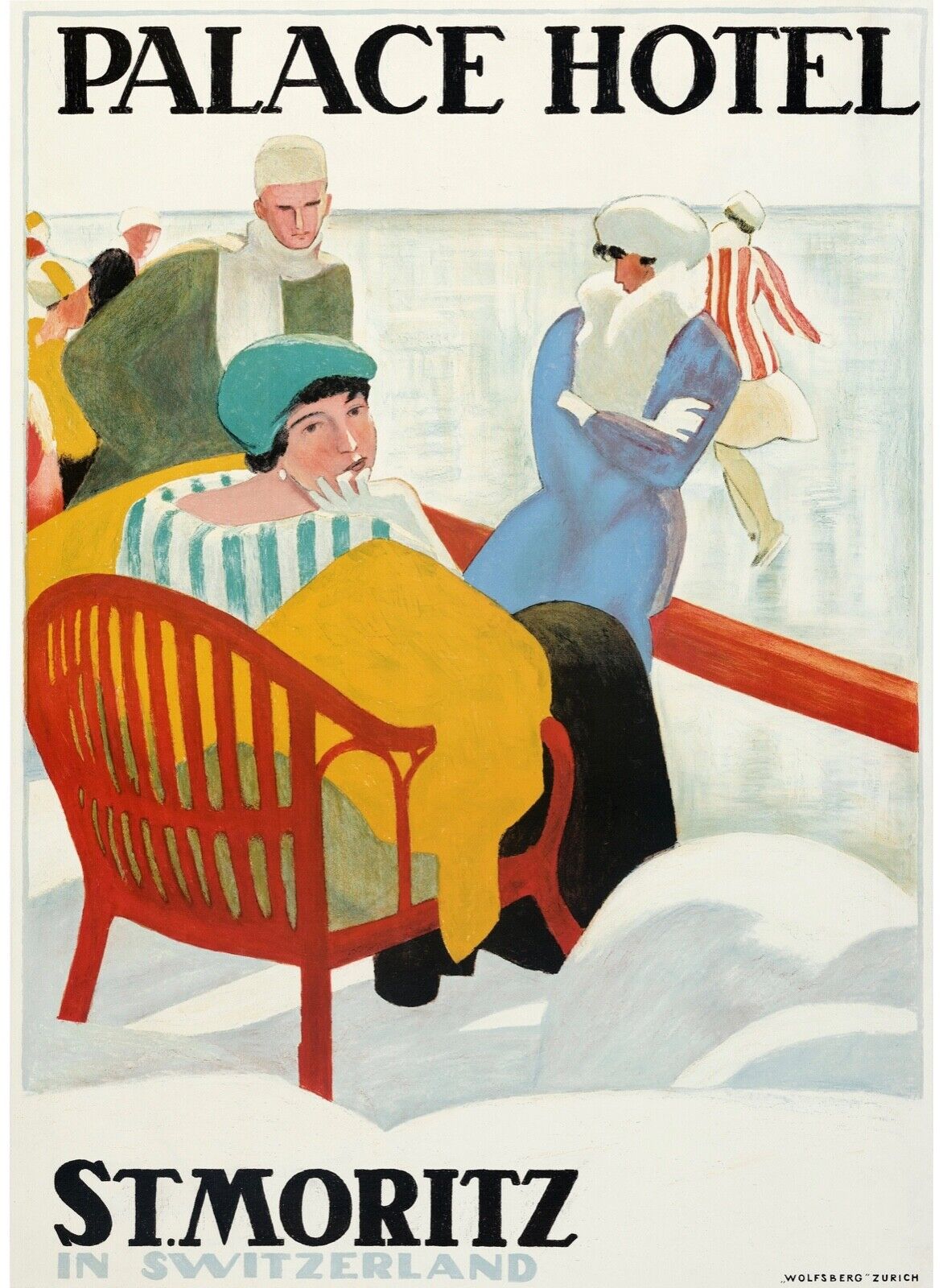 PALACE HOTEL, ST MORITZ, SUISSE, Repro affiche tourisme, VINTAGE, HQ