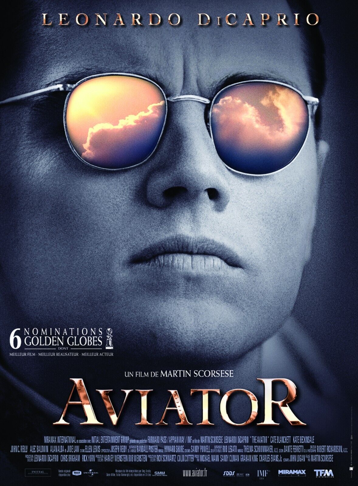 EL AVIADOR, LEONARDO DICAPRIO, 2004, REPRODUCCIÓN DE CARTEL DE PELÍCULA, VINTAGE, HQ