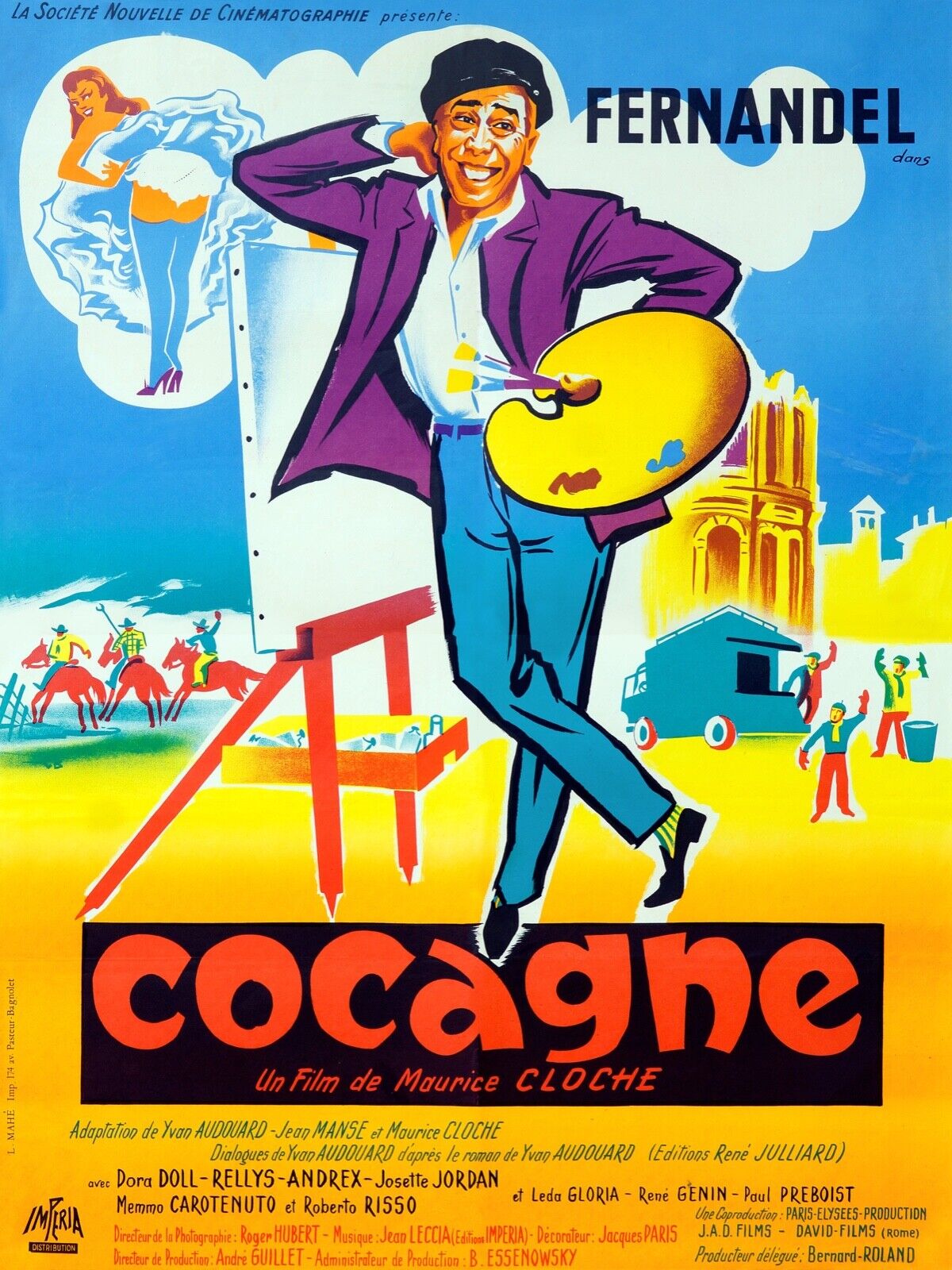 COCAGNE, FERNANDEL, 1961, REPRO MOVIE POSTER, VINTAGE, HQ