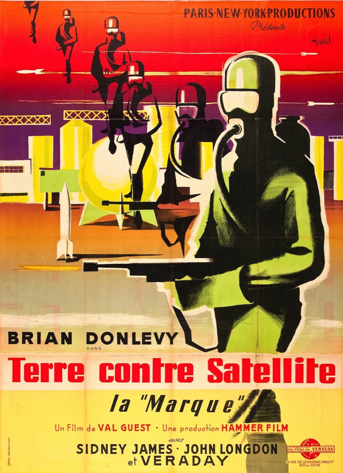 LA MARQUE, TERRE CONTRE SATELLITE, BRIAN DONLEVY, 1957, REPRO AFFICHE CINÉMA VINTAGE, HQ