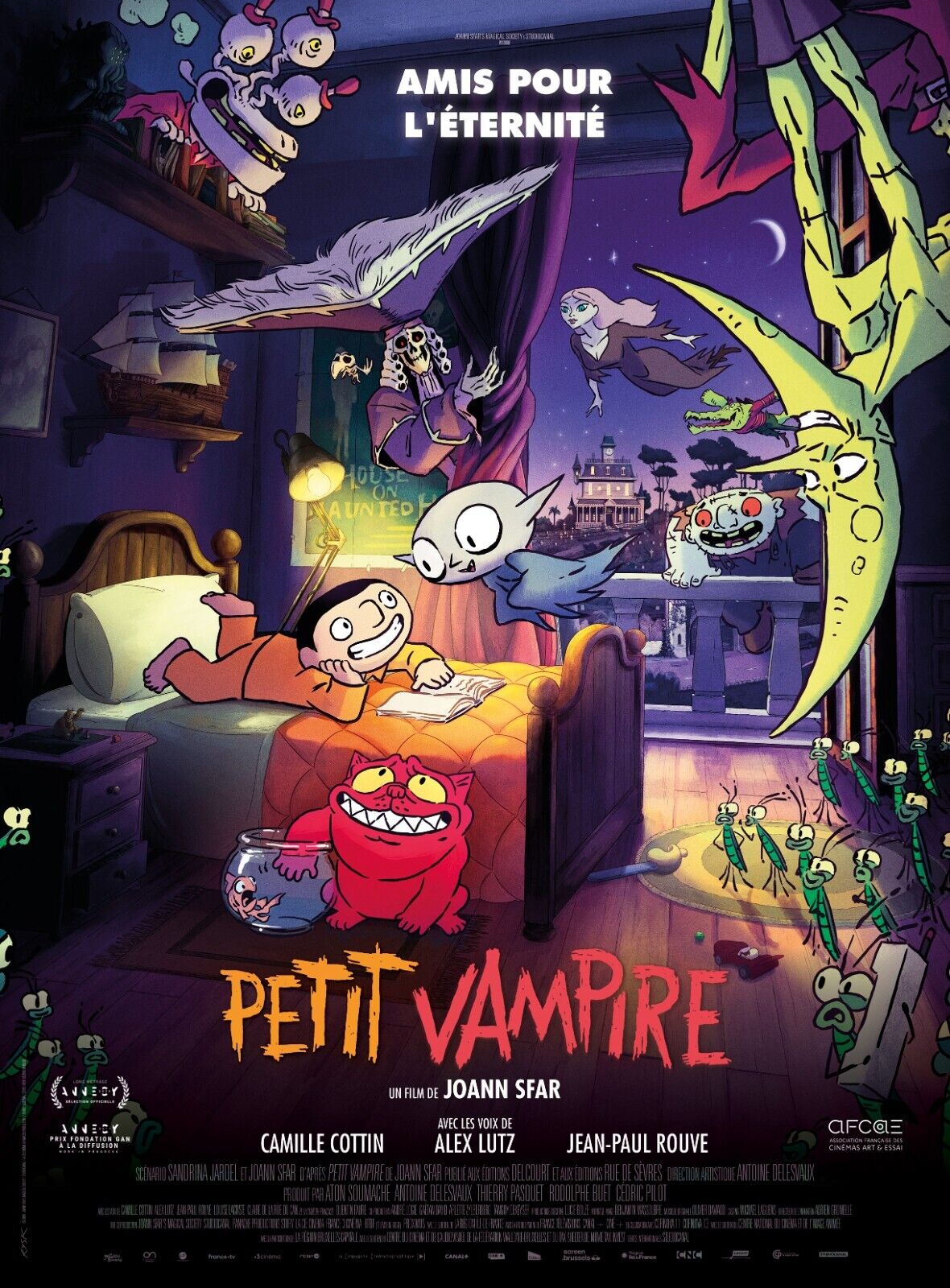 PETIT VAMPIRE, CAMILLE COTTIN, 2020, REPRO AFFICHE CINÉMA VINTAGE, HQ