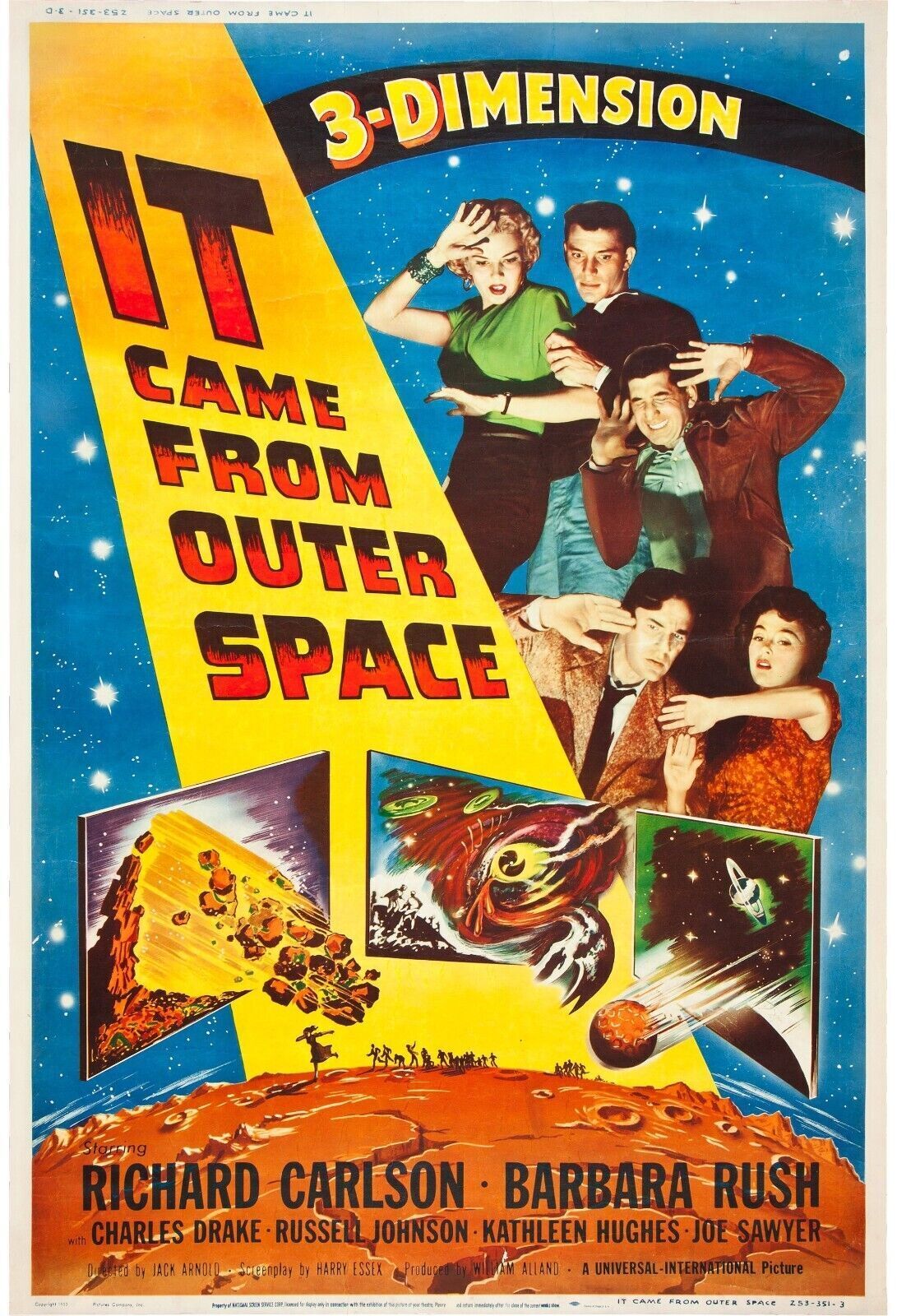 IT CAME FROM OUTER SPACE, RICHARD CARLSON, 1953, REPRO MOVIE POSTER, VINTAGE, HQ.