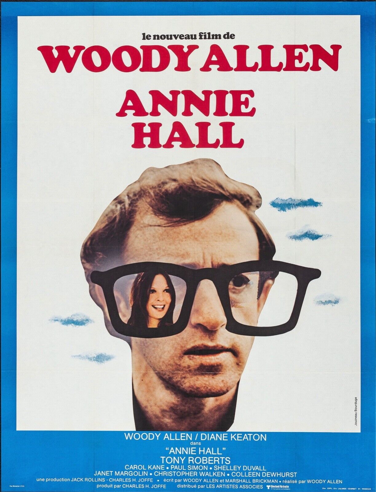 ANNIE HALL, WOODY ALLEN, 1977, REPRODUCCIÓN DE CARTEL DE PELÍCULA, VINTAGE, ALTA CALIDAD