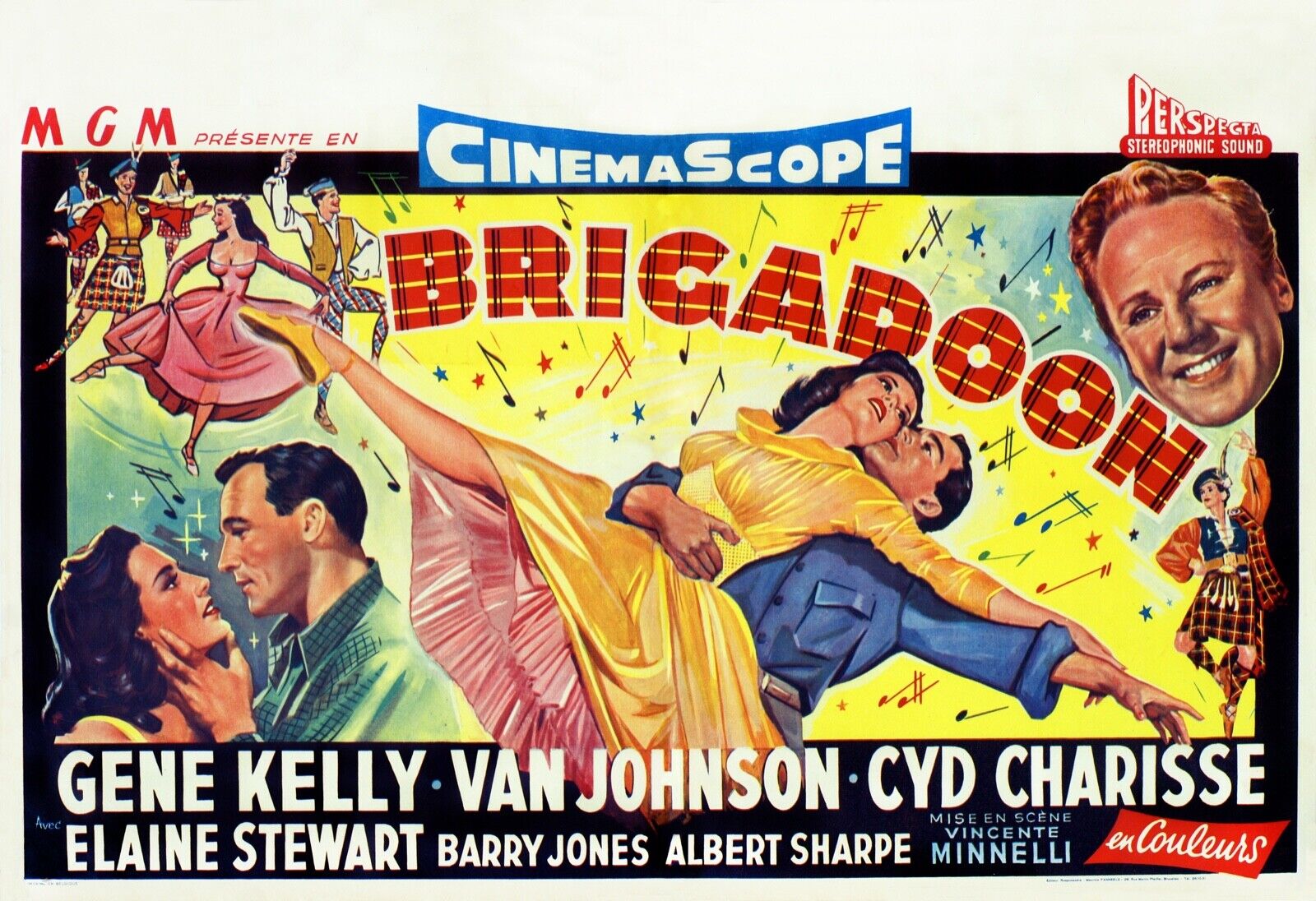 BRIGADOON, GENE KELLY, 1954, REPRO MOVIE POSTER, VINTAGE, HQ