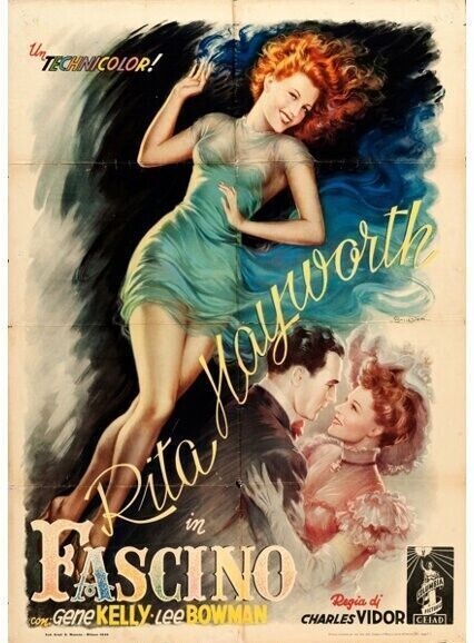 FASCINO, RITA HAYWORTH, 1948, REPRO MOVIE POSTER, VINTAGE, HQ