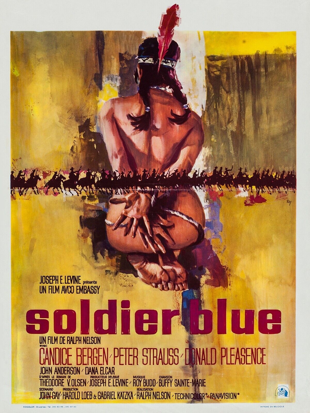 SOLDADO AZUL, CANDICE BERGEN, 1970, REPRODUCCIÓN DE CARTEL DE CINE, HQ