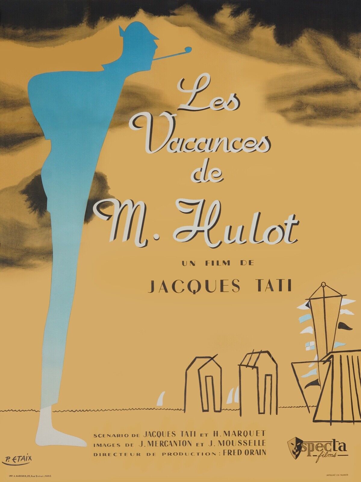 LES VACANCES DE MONSIEUR HULOT, JACQUES TATI, 1953, Repro affiche cinéma VINTAGE, HQ